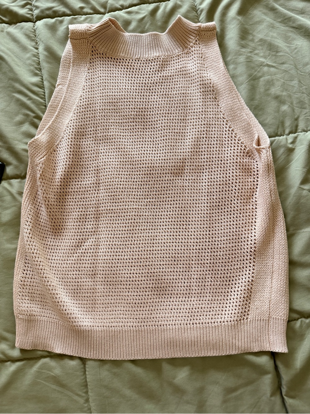 Commense Beige Knit Sleeveless Tank Top